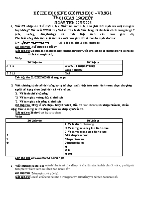 Đề thi học sinh giỏi Tin học  Vòng 1 thời gian 150phút
